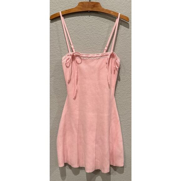 EDIKTED Bow Tie Rib Minidress Size Medium - Picture 11 of 12